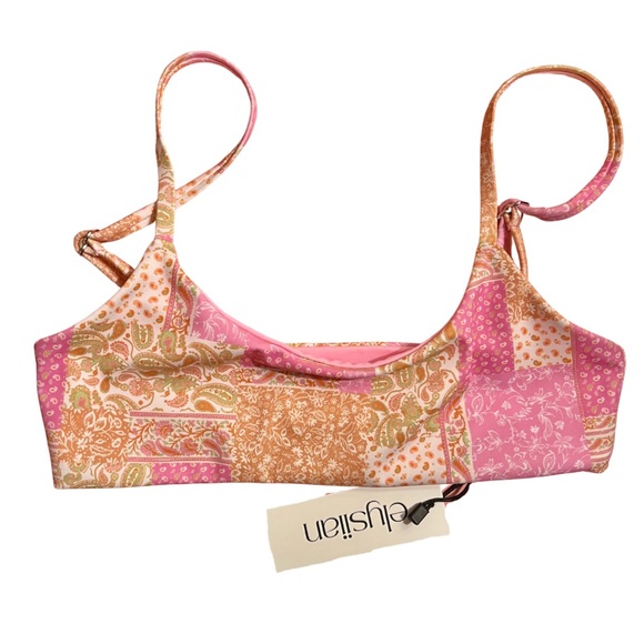 Elysiian Pink Paisley Bikini Set • Sonoma Scoop Neck Top & Kauai Bottom • NEW - Picture 10 of 16